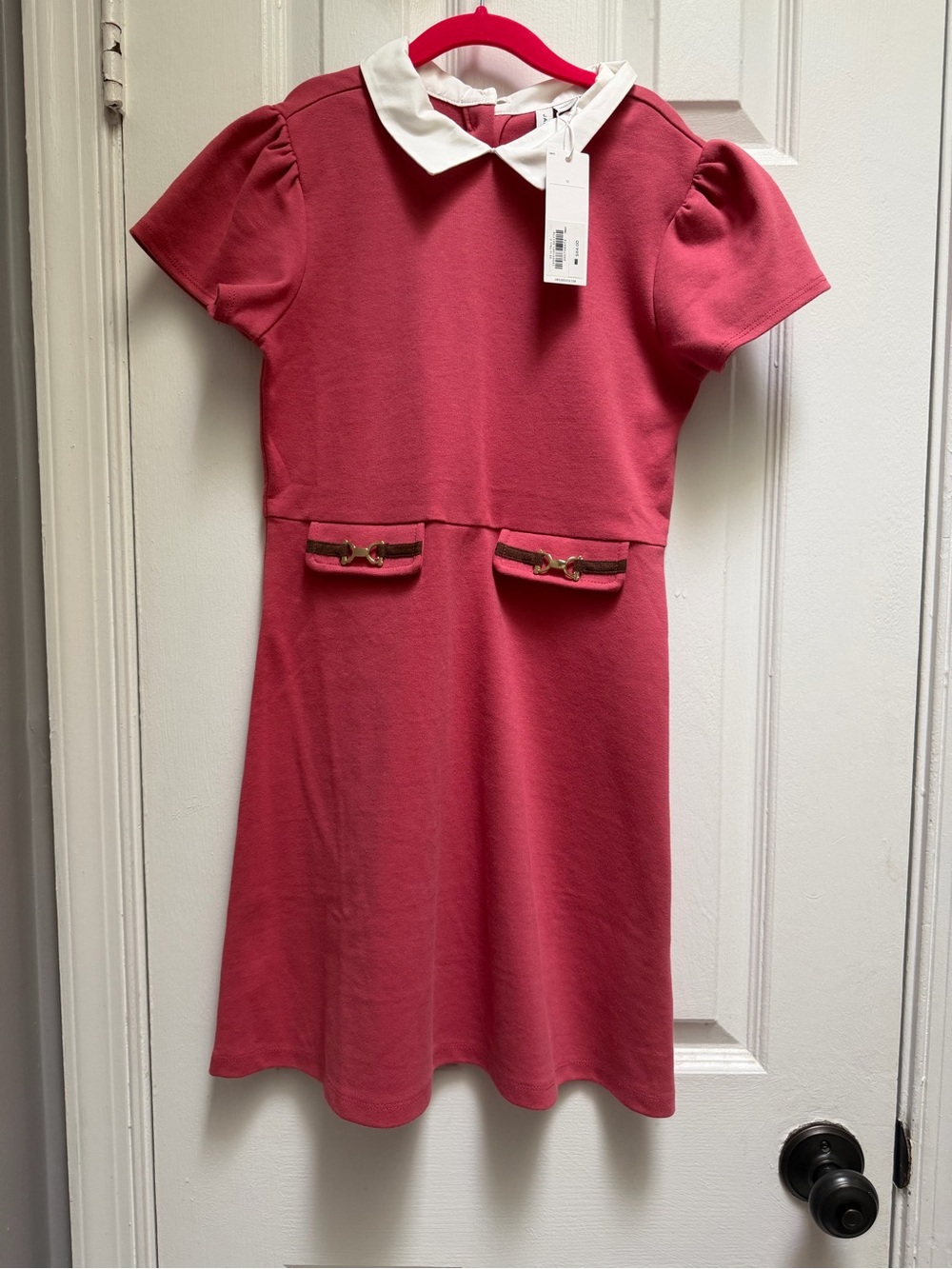 Janie and Jack Rose Pink Dress with White Peter Pan Collar